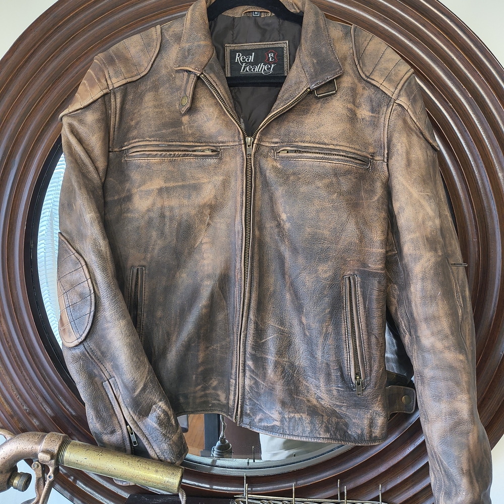 Custom Bespoke Heavy Leather Moto Jacket Made In Germany. Slim Cafe Style